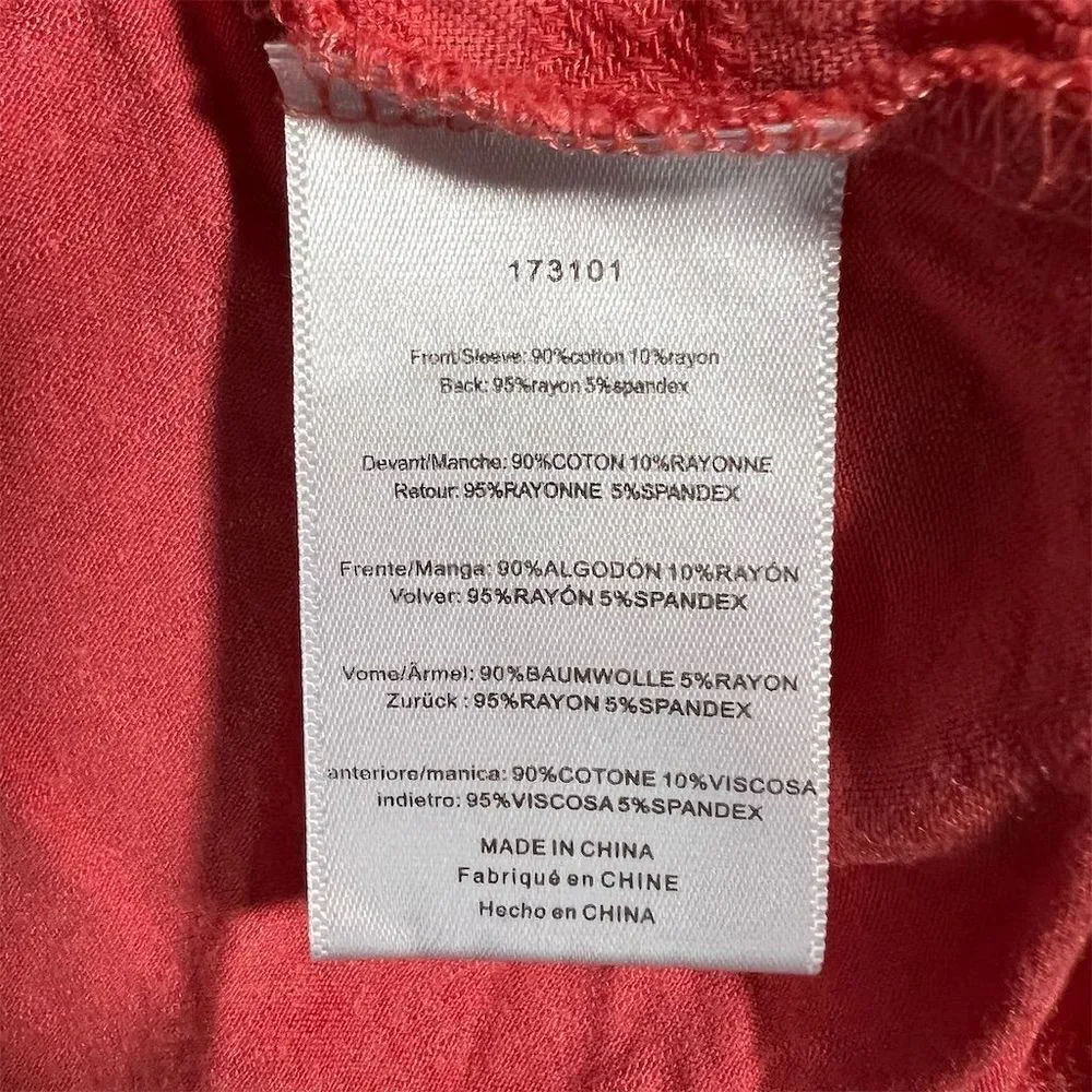 Anthropologie Dolan‎ Blouse Women's XS Salmon V-Neck Ruffle Sleeve Casual